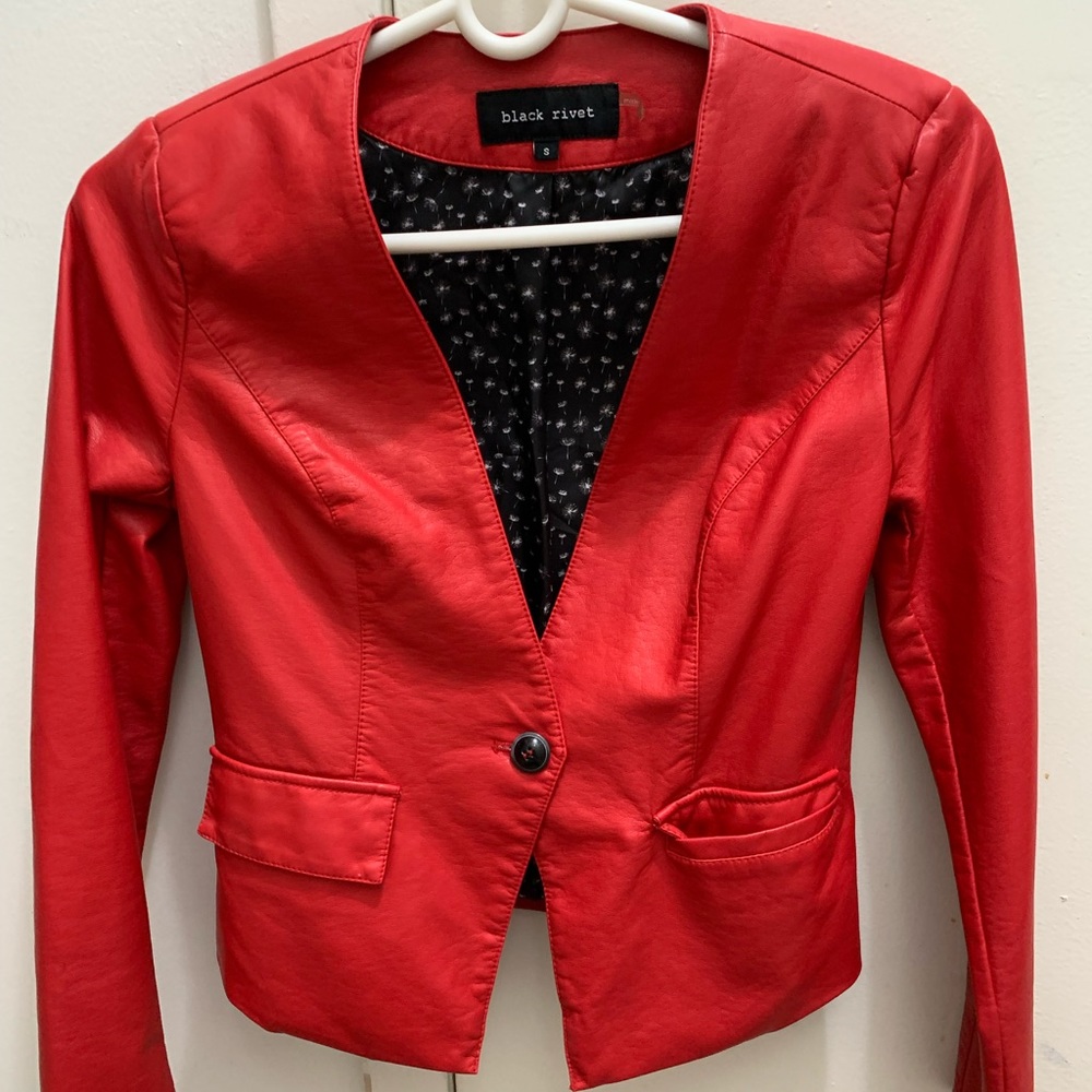Black rivet leather jacket